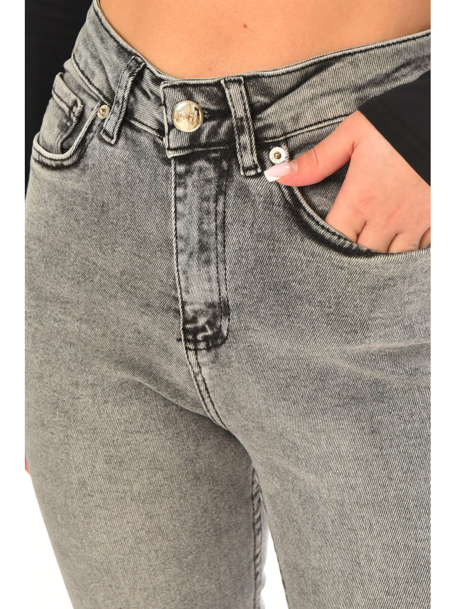 Джинси жіночі однотонні сірого кольору 00612 210508C