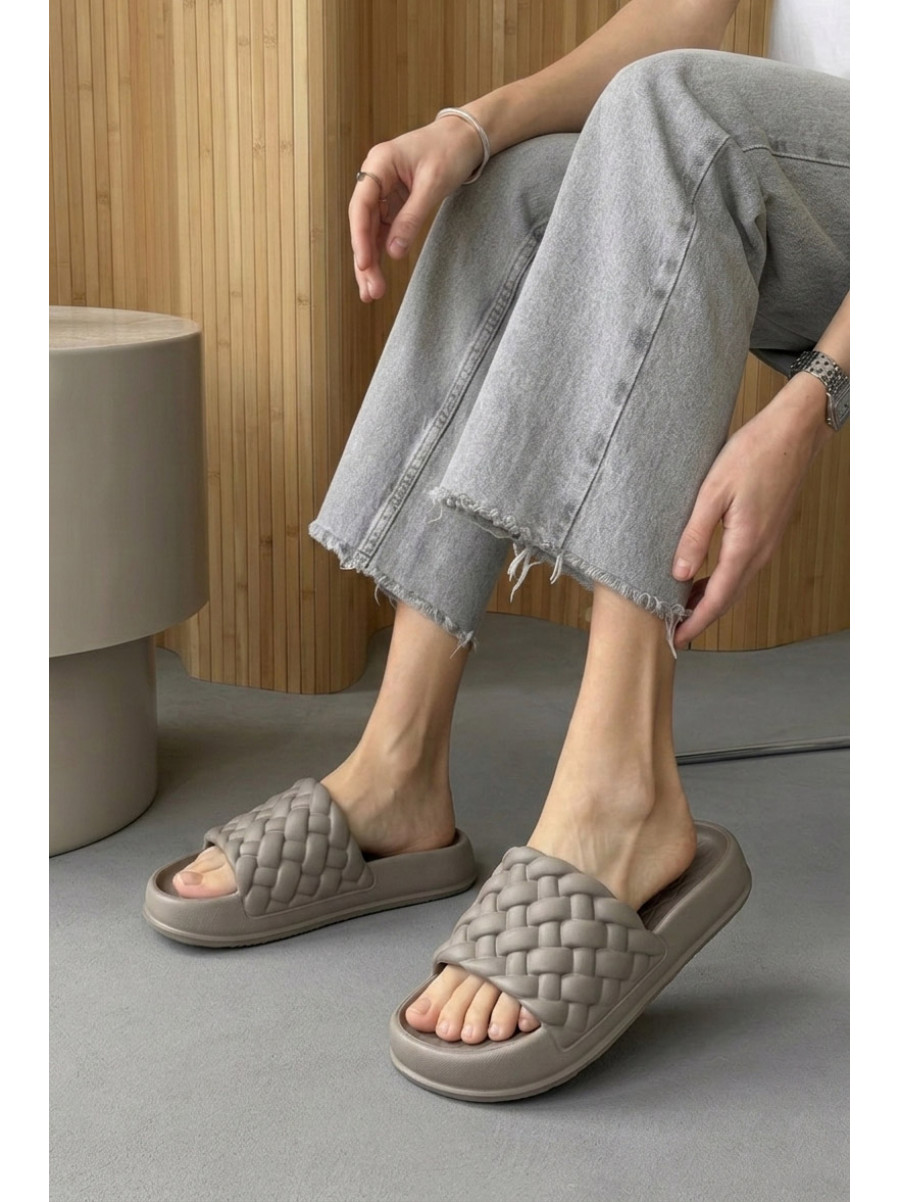 Шлепанцы пена женские серого цвета ПЖ-49 210509C
