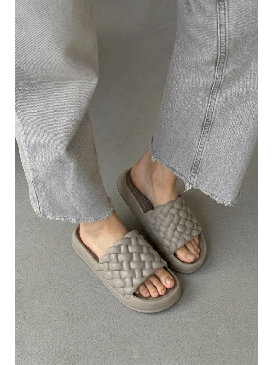 Шлепанцы пена женские серого цвета ПЖ-49 210509C