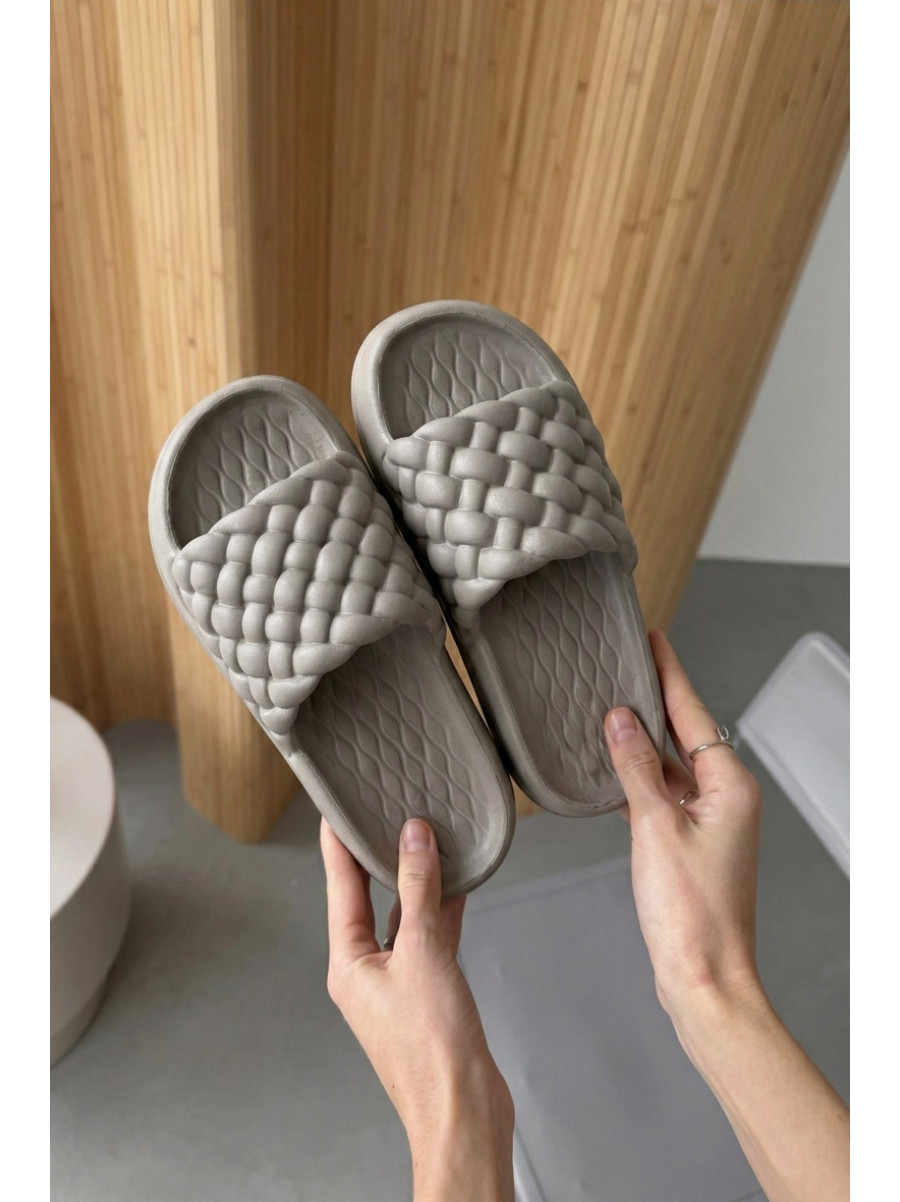 Шлепанцы пена женские серого цвета ПЖ-49 210509C