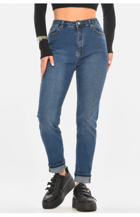 Джинси жіночі однотонні синього кольору RW-101-1 210510C