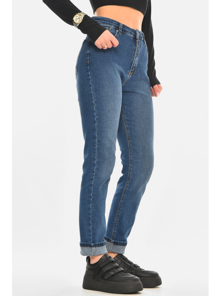 Джинси жіночі однотонні синього кольору RW-101-1 210510C
