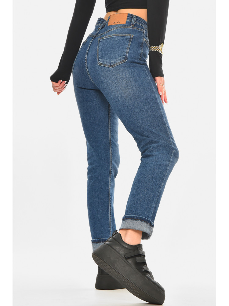 Джинси жіночі однотонні синього кольору RW-101-1 210510C