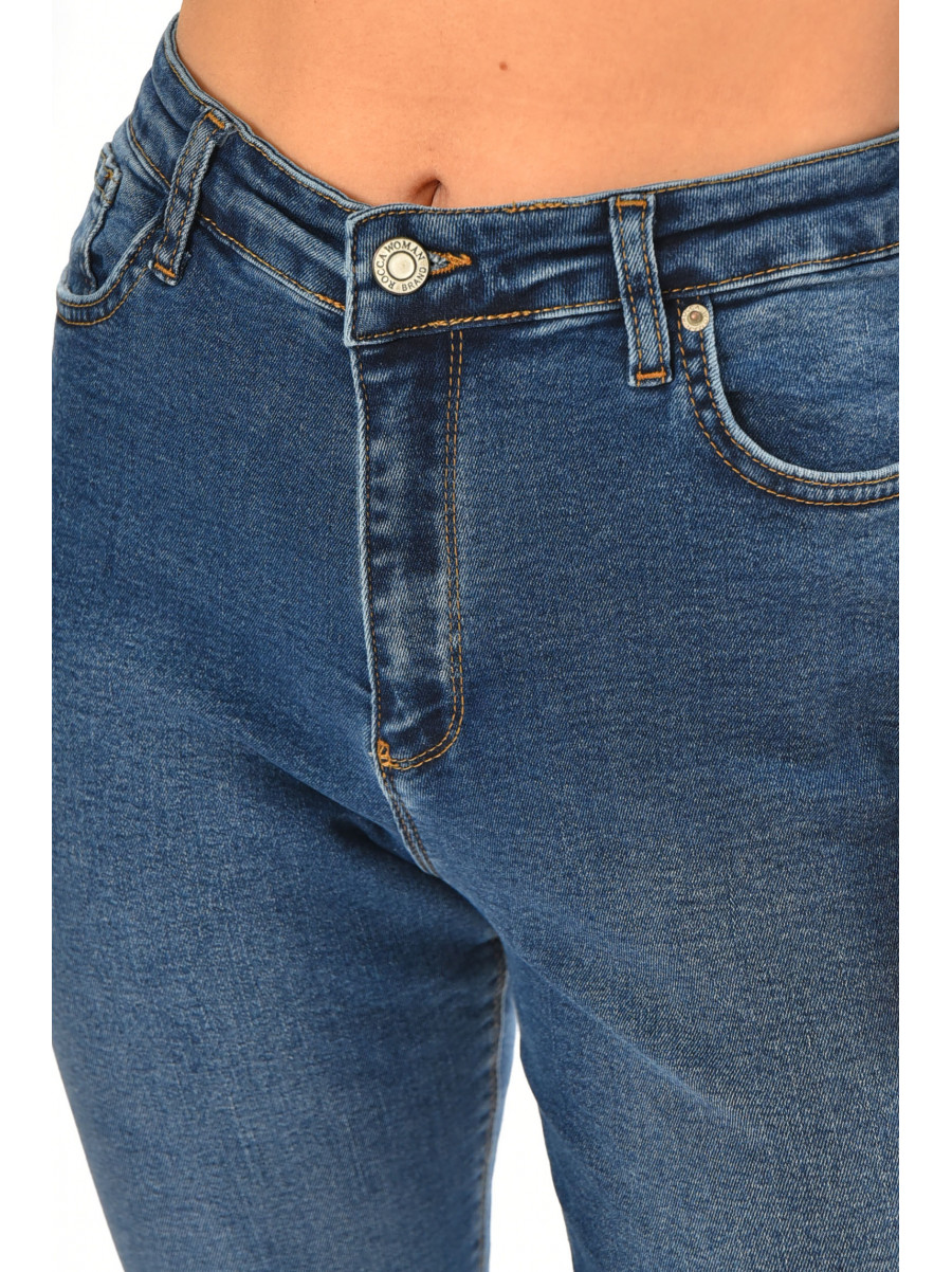 Джинси жіночі однотонні синього кольору RW-101-1 210510C