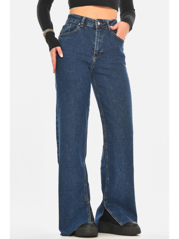Джинси жіночі однотонні синього кольору RW-400 210511C
