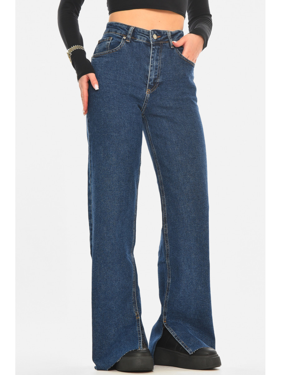 Джинси жіночі однотонні синього кольору RW-400 210511C
