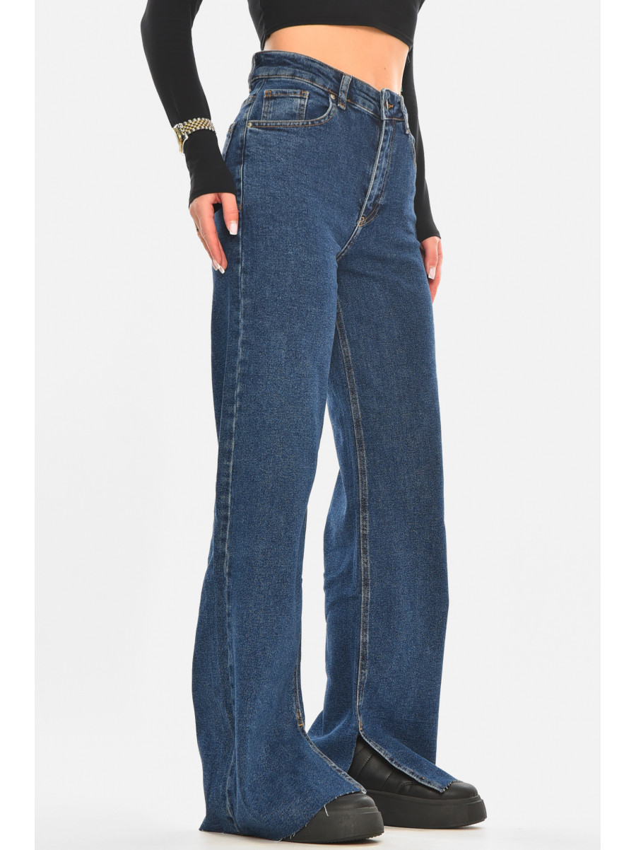 Джинси жіночі однотонні синього кольору RW-400 210511C
