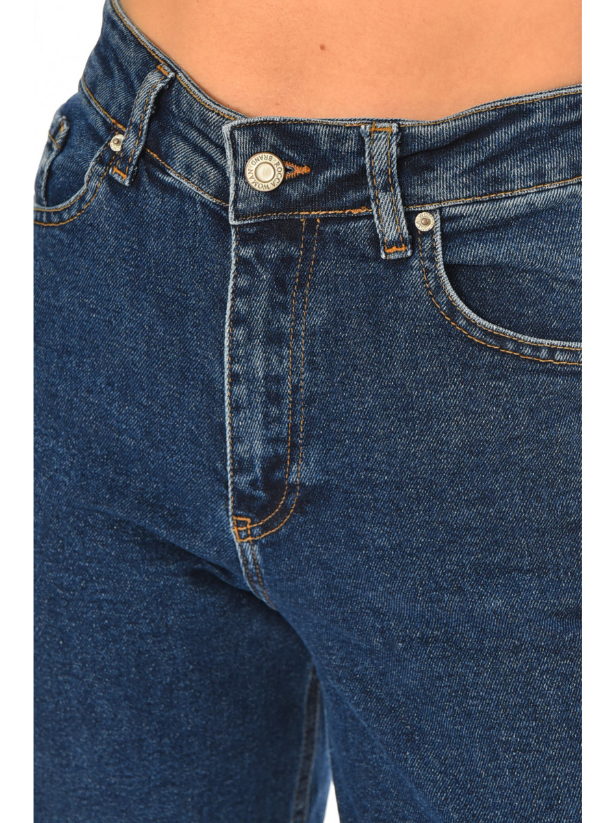 Джинси жіночі однотонні синього кольору RW-400 210511C