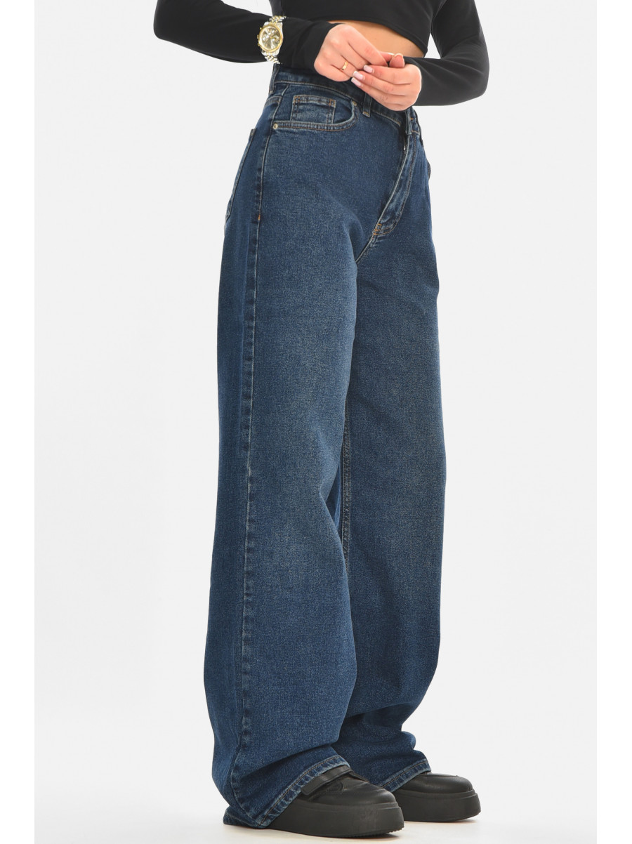 Джинси жіночі однотонні синього кольору RW-500-1 210513C