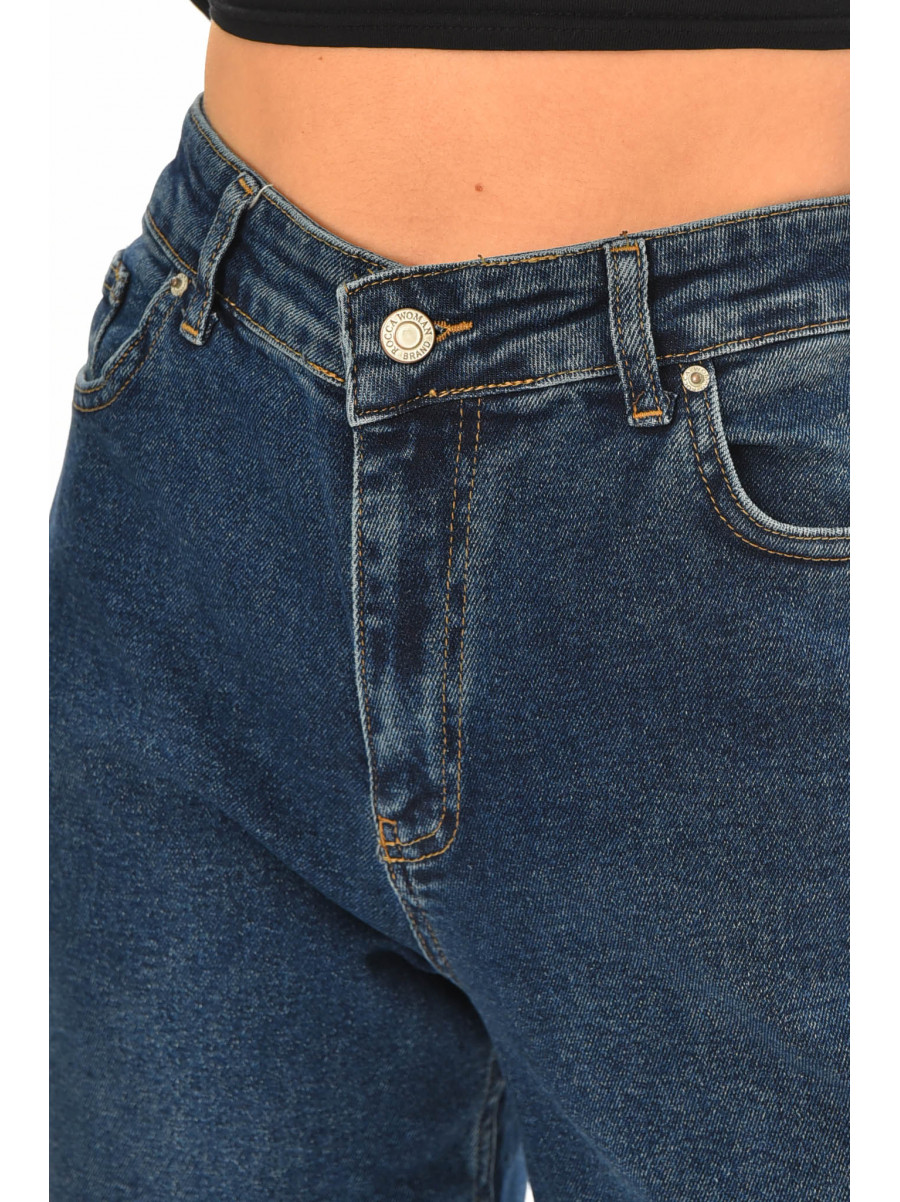 Джинси жіночі однотонні синього кольору RW-500-1 210513C