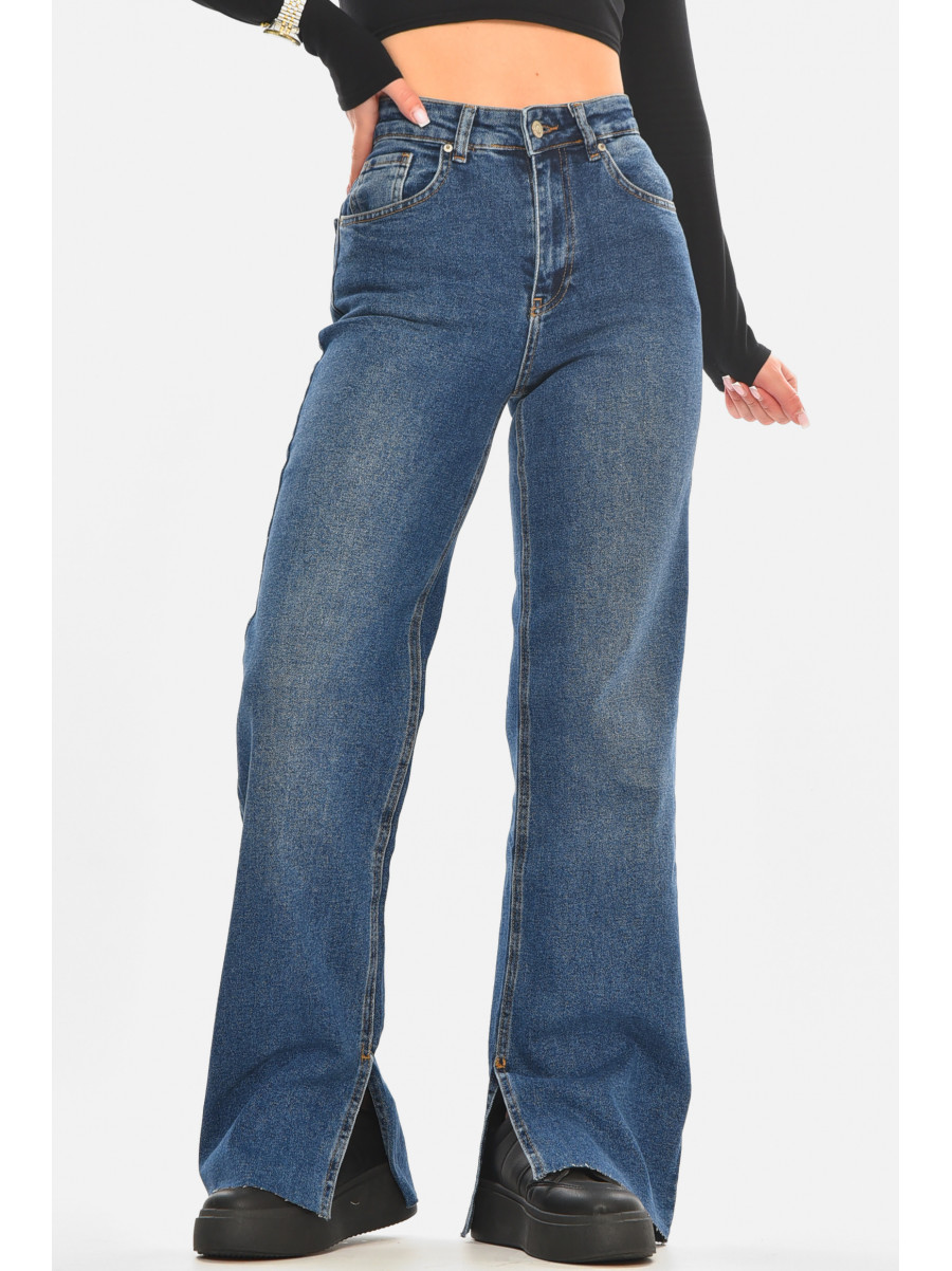 Джинси жіночі однотонні синього кольору RW-400-1 210514C