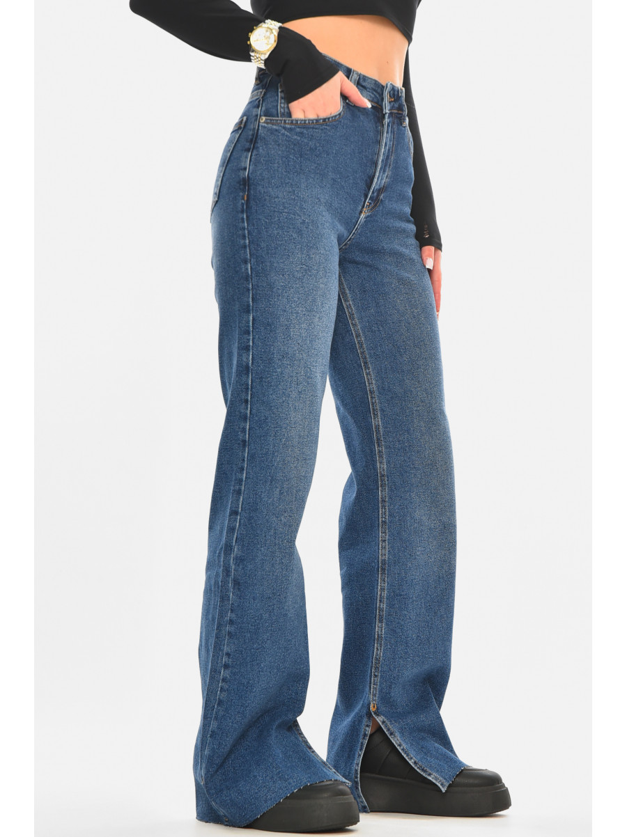 Джинси жіночі однотонні синього кольору RW-400-1 210514C