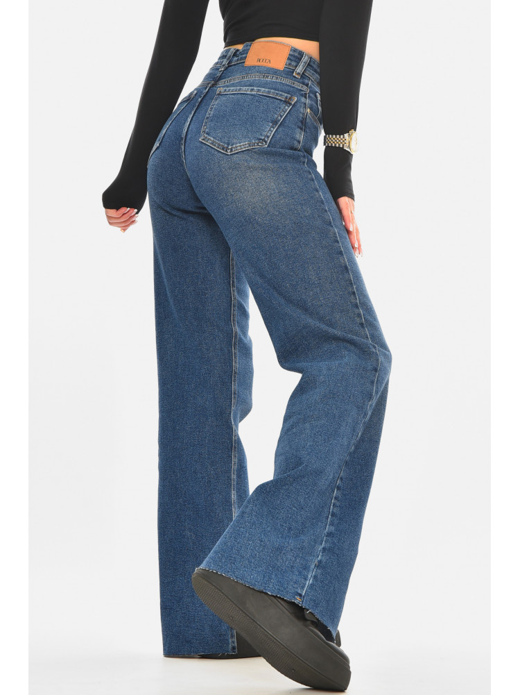 Джинси жіночі однотонні синього кольору RW-400-1 210514C