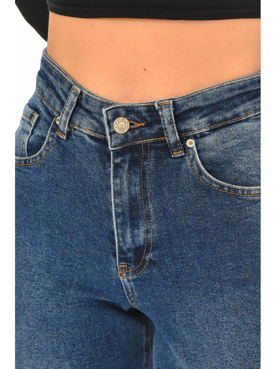 Джинси жіночі однотонні синього кольору RW-400-1 210514C
