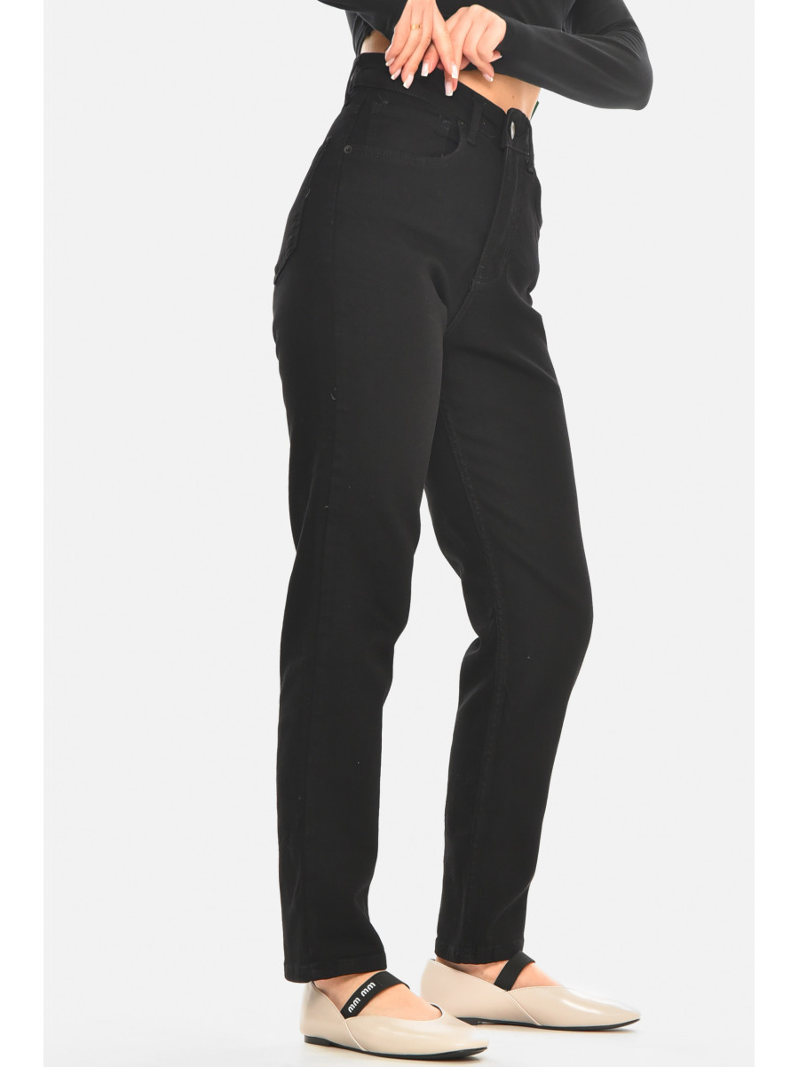 Джинсы женские однотонные черного цвета 0001110 210515C
