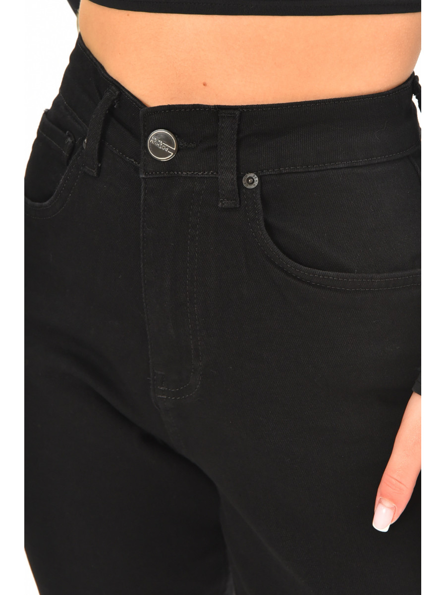 Джинсы женские однотонные черного цвета 0001110 210515C