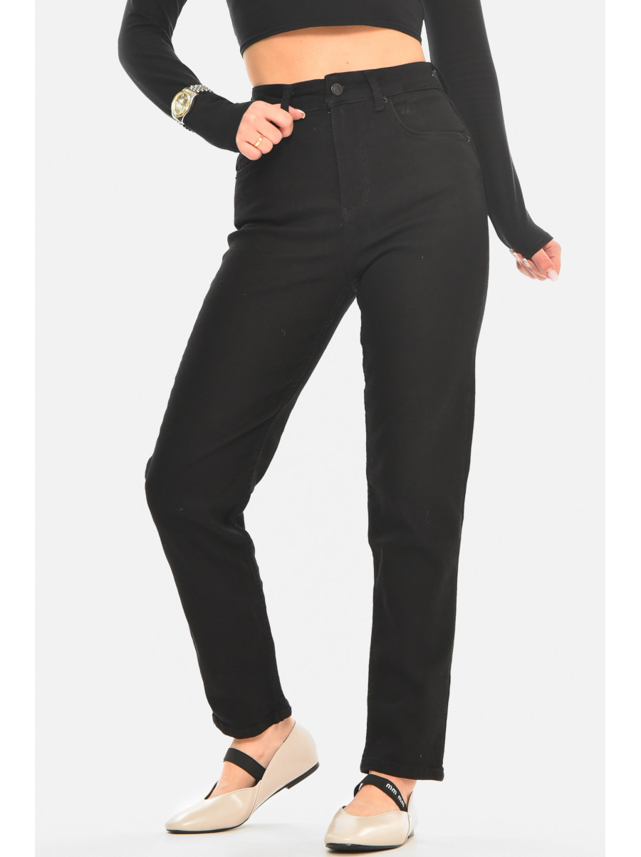 Джинси жіночі однотонні чорного кольору 00963 210517C