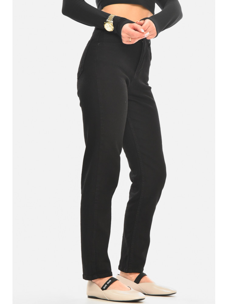 Джинси жіночі однотонні чорного кольору 00963 210517C