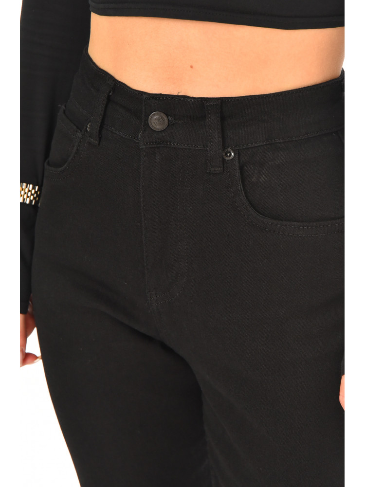 Джинси жіночі однотонні чорного кольору 00963 210517C