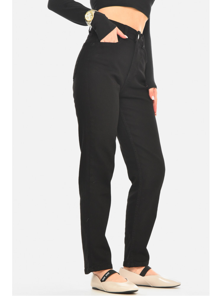 Джинси жіночі однотонні чорного кольору 00952 210519C