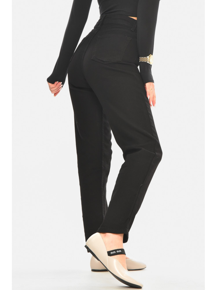 Джинси жіночі однотонні чорного кольору 00952 210519C