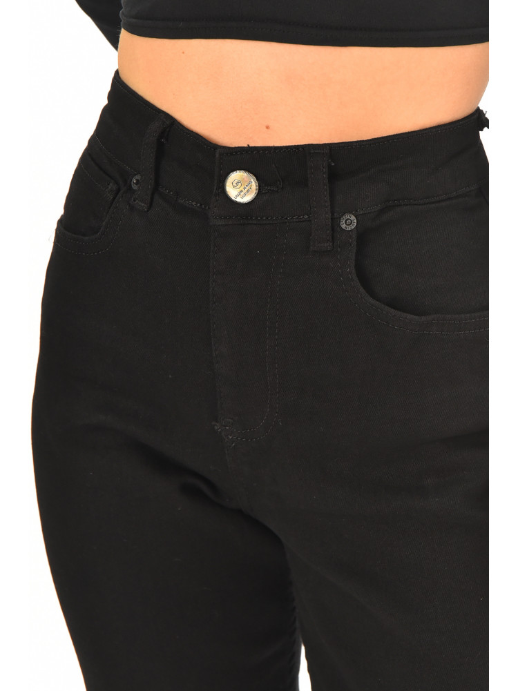 Джинси жіночі однотонні чорного кольору 00952 210519C