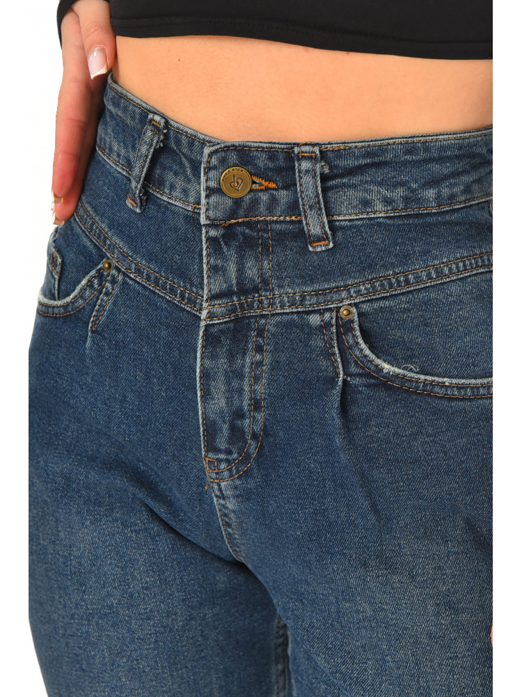 Джинси жіночі однотонні темно-синього кольору 2567 210520C