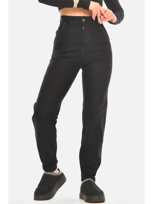Джинси жіночі однотонні чорного кольору 000531 210522C