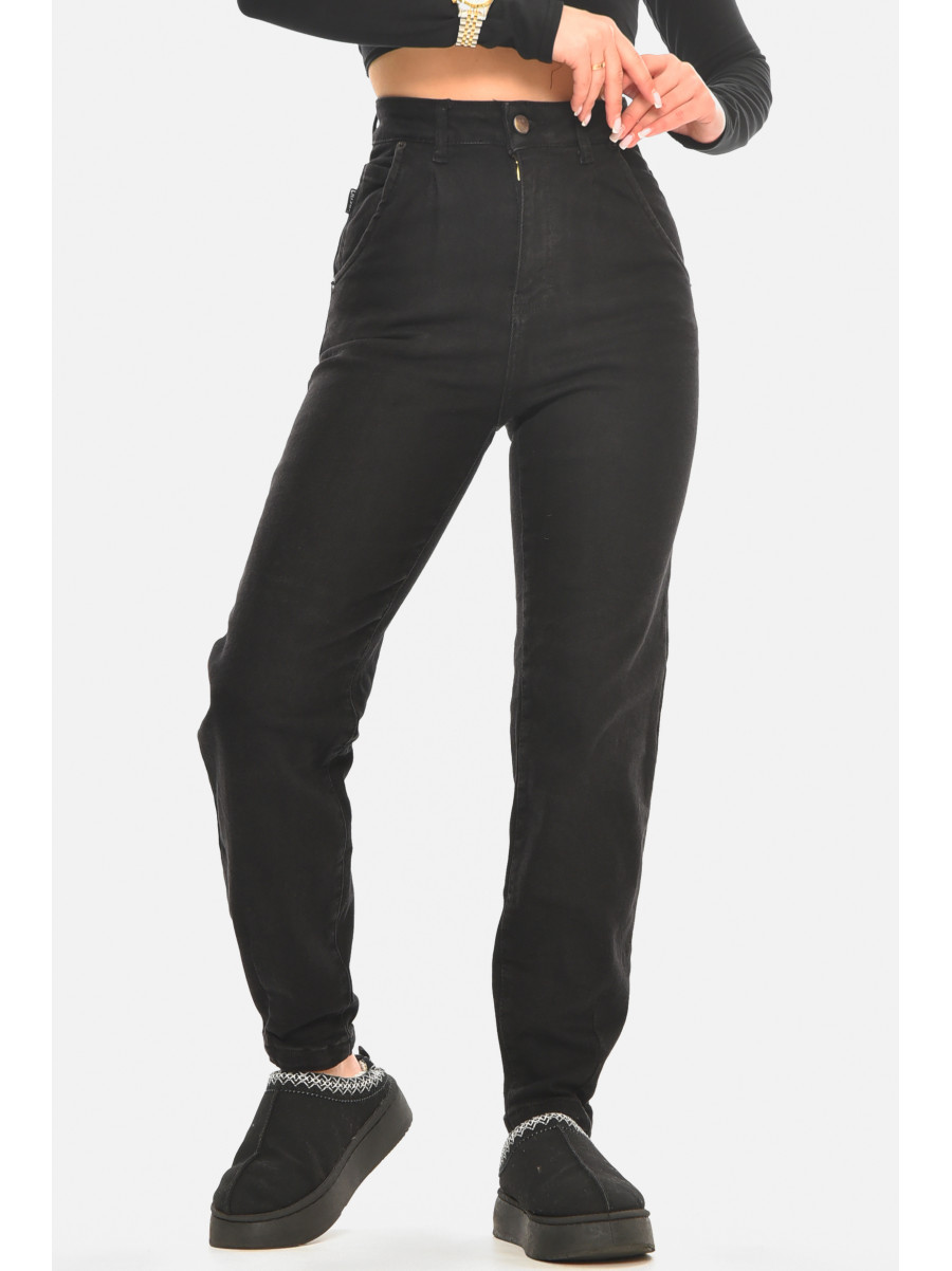 Джинси жіночі однотонні чорного кольору 000531 210522C