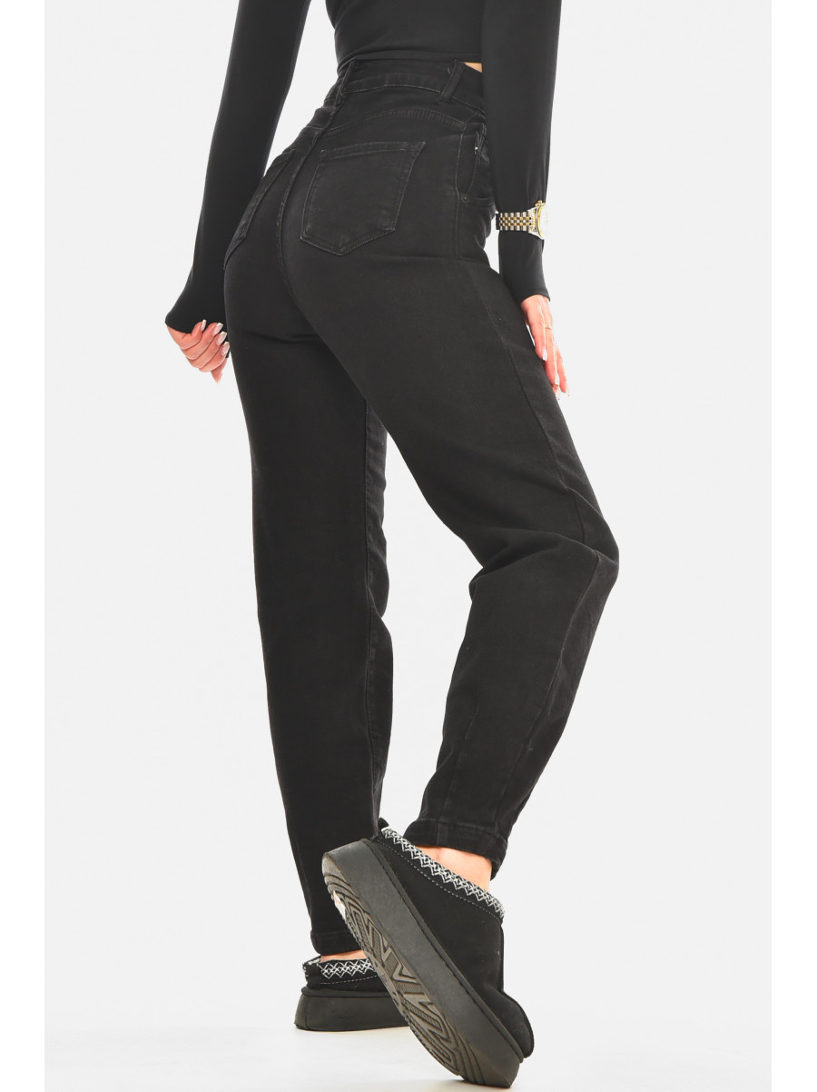Джинси жіночі однотонні чорного кольору 000531 210522C