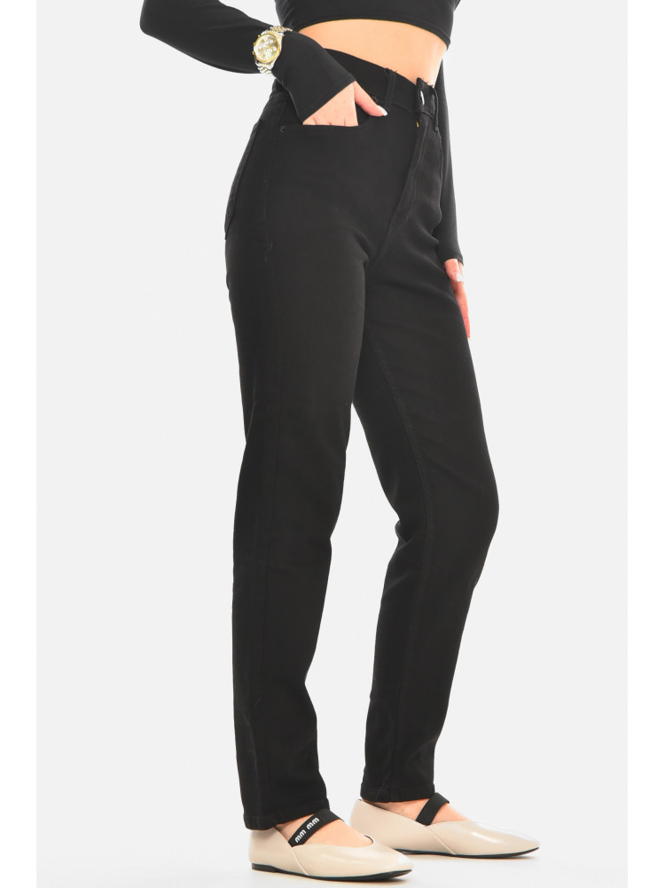 Джинси жіночі однотонні чорного кольору 000738 210523C