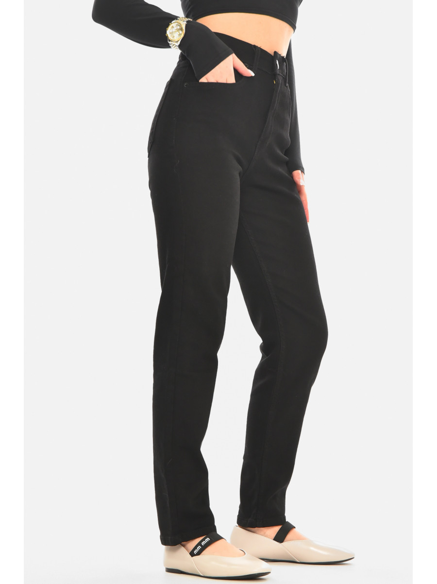 Джинси жіночі однотонні чорного кольору 000738 210523C