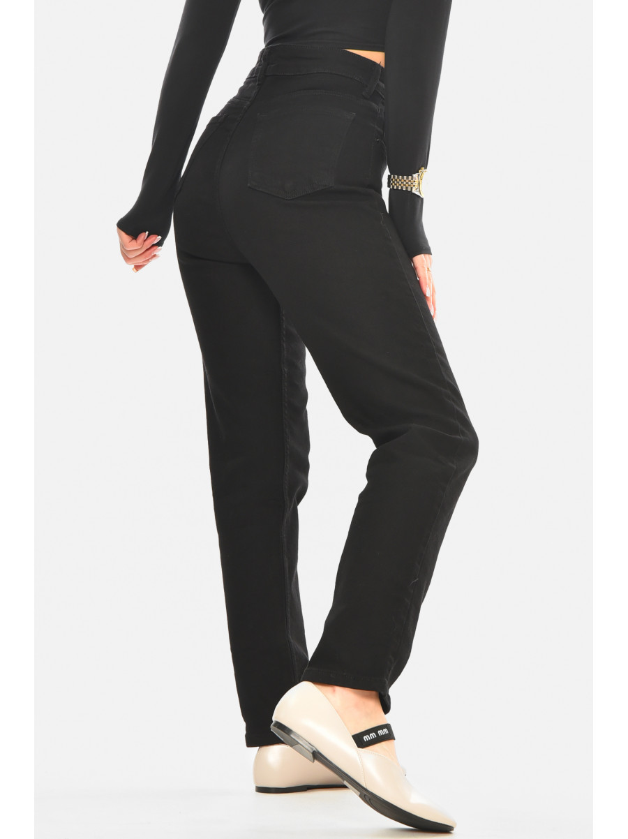 Джинси жіночі однотонні чорного кольору 000738 210523C