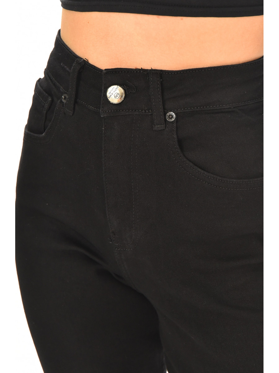 Джинси жіночі однотонні чорного кольору 000738 210523C