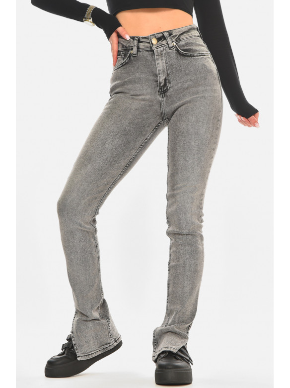 Джинси жіночі однотонні сірого кольору 00608 210524C