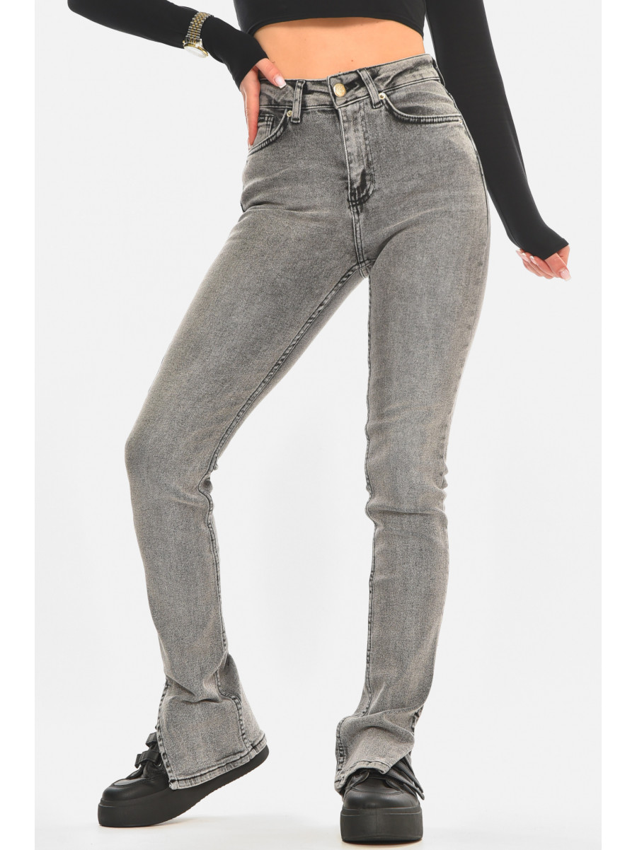 Джинси жіночі однотонні сірого кольору 00608 210524C