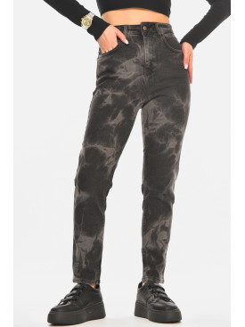 Джинси жіночі чорного кольору з принтом 00128 210529C