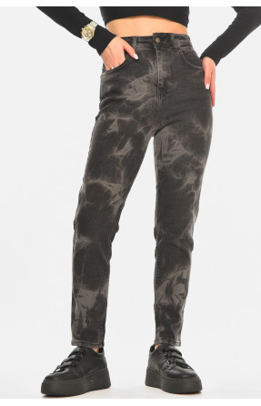 Джинси жіночі чорного кольору з принтом 00128 210529C