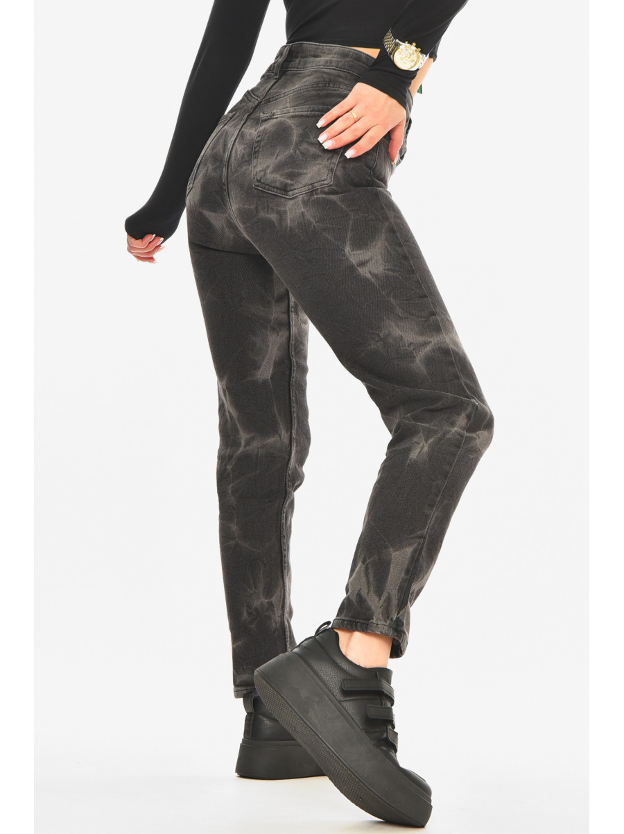 Джинси жіночі чорного кольору з принтом 00128 210529C