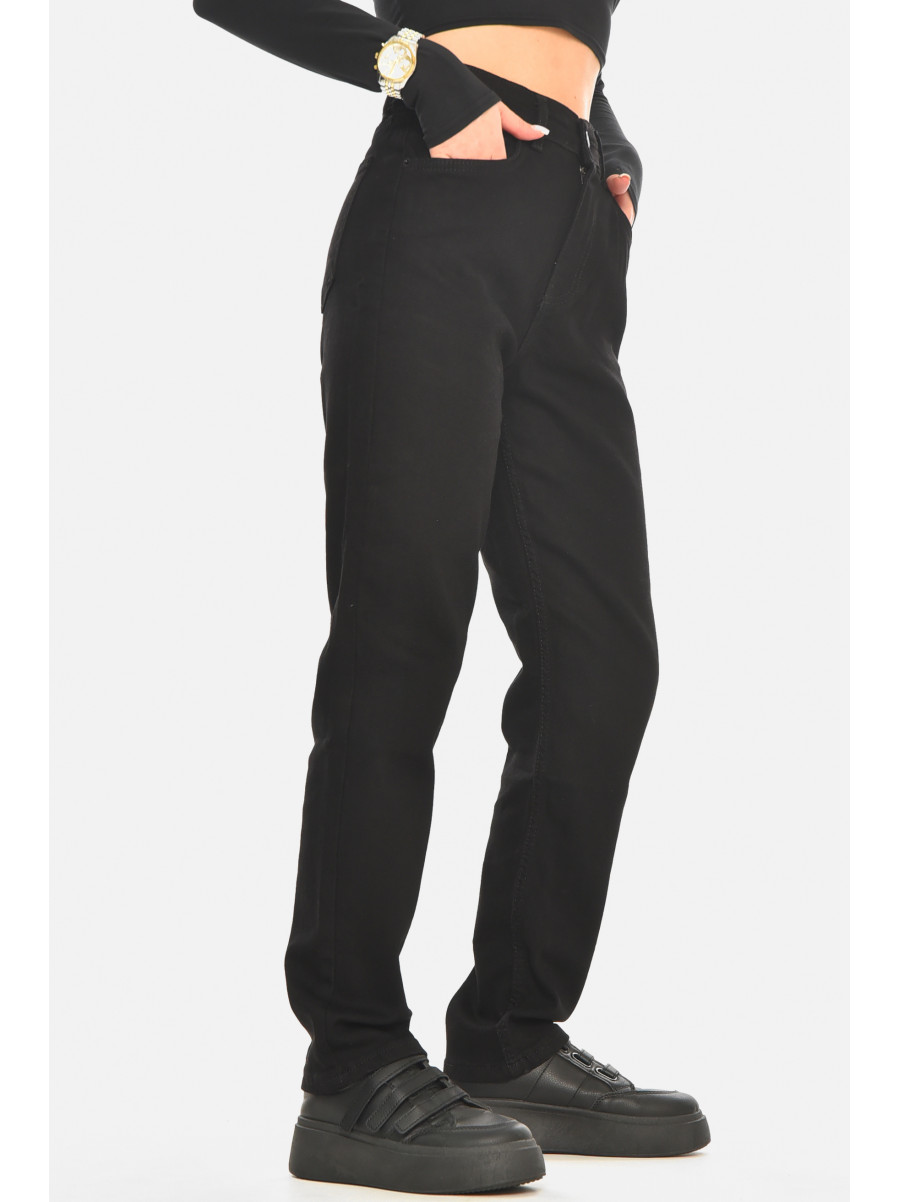 Джинси жіночі однотонні чорного кольору 001128 210532C