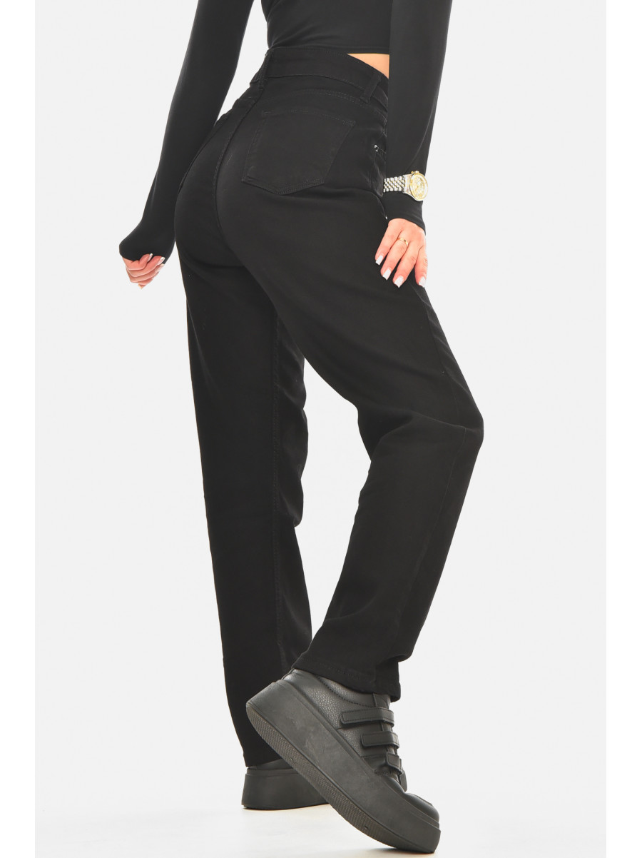 Джинси жіночі однотонні чорного кольору 001128 210532C