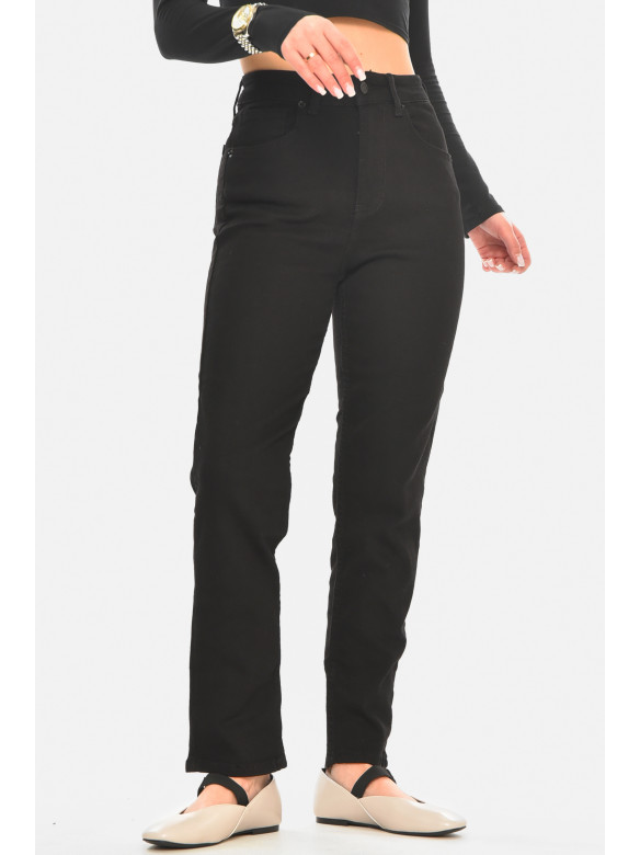 Джинси жіночі однотонні чорного кольору 00962 210533C