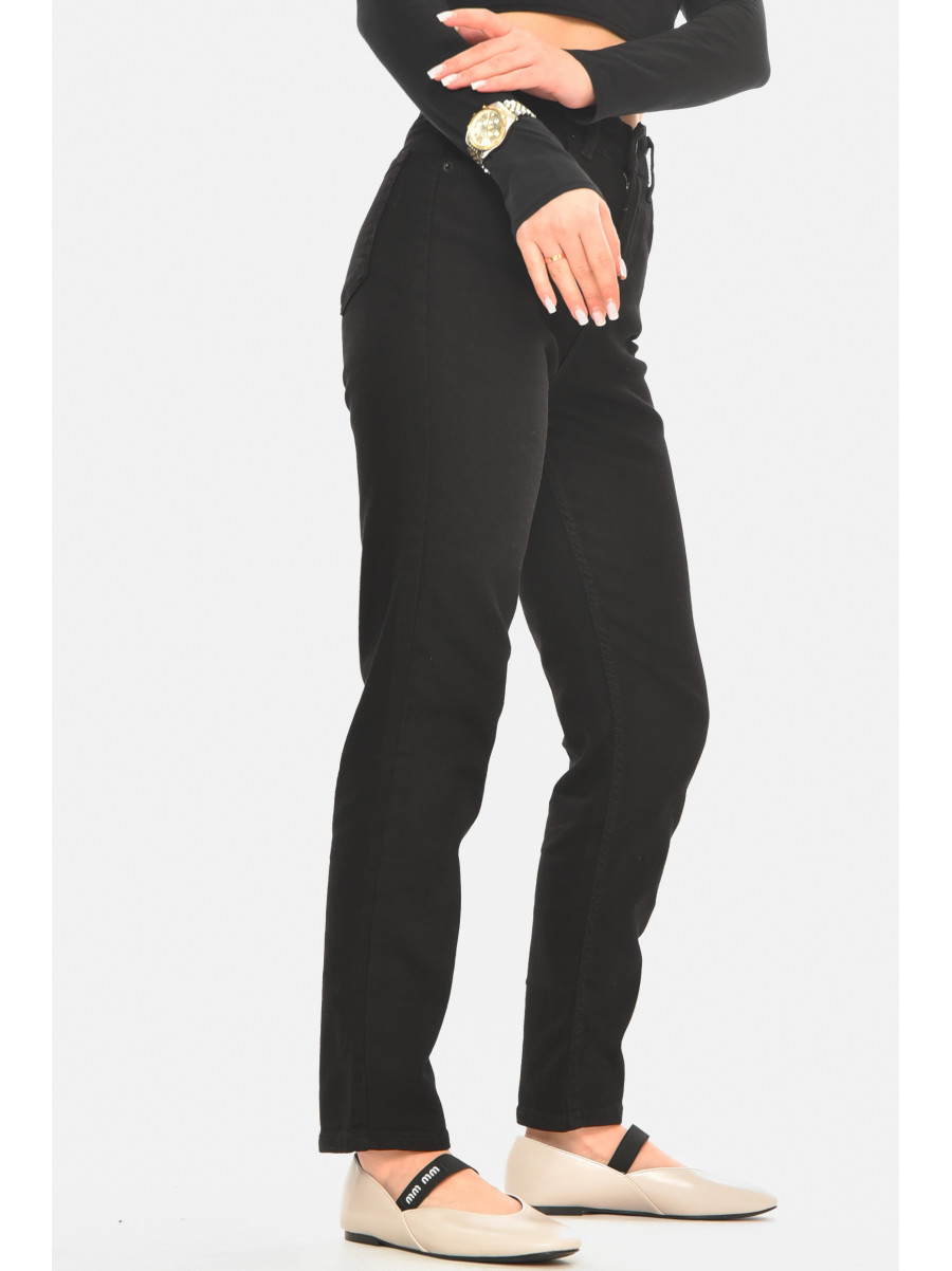 Джинси жіночі однотонні чорного кольору 00962 210533C