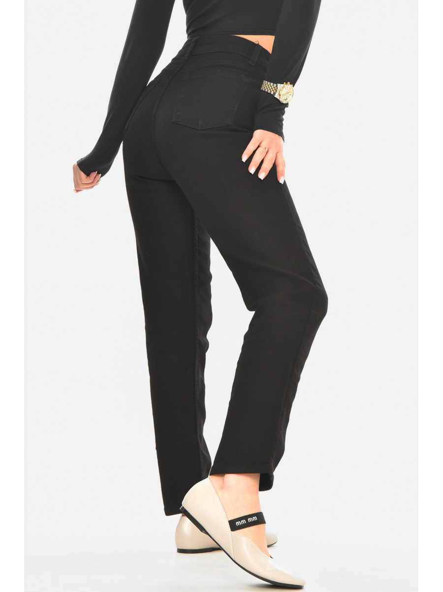 Джинси жіночі однотонні чорного кольору 00962 210533C