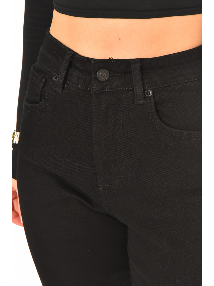 Джинси жіночі однотонні чорного кольору 00962 210533C