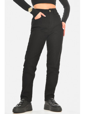 Джинси жіночі однотонні чорного кольору 00847 210534C