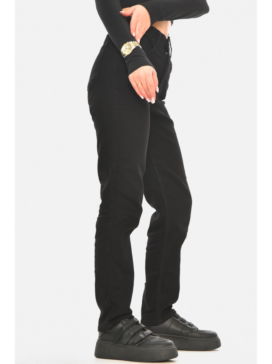 Джинси жіночі однотонні чорного кольору 00847 210534C