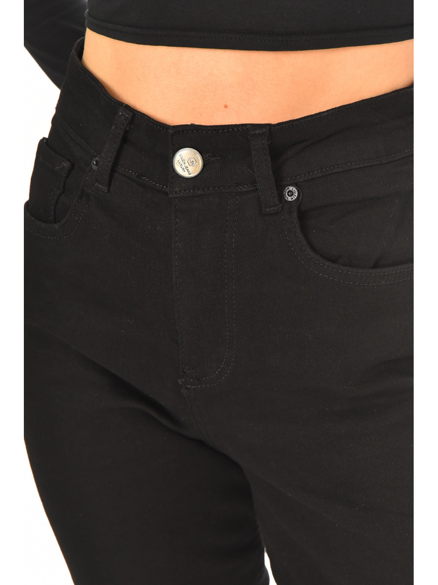 Джинси жіночі однотонні чорного кольору 00847 210534C