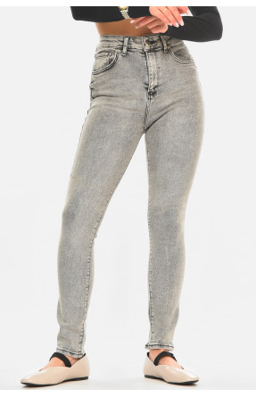 Джинси жіночі однотонні сірого кольору 000589 210536C