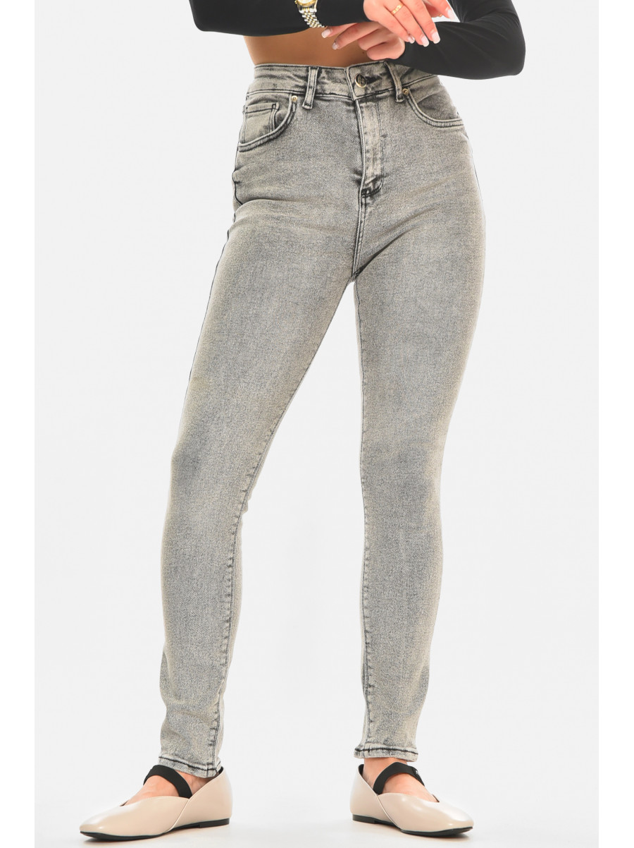 Джинси жіночі однотонні сірого кольору 000589 210536C